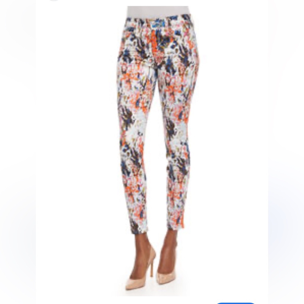 7 For All Mankind The Ankle Skinny Jeans, Floral Haze size 27